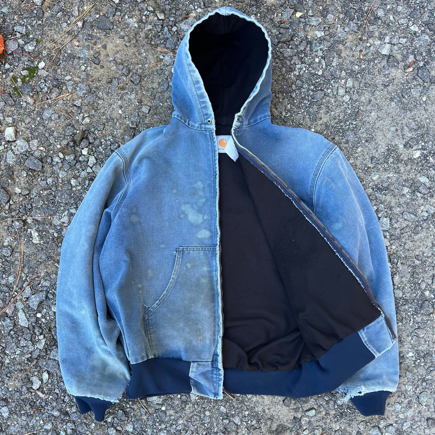 Faded and Distressed Blue Carhartt Jacket
